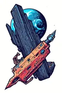 asteroid tattoo design idea