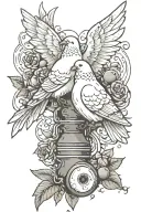 dove and Grenade tattoo design idea