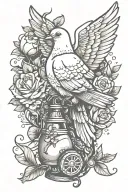 dove and Grenade tattoo design idea