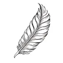 eagles feather with a spilt on the top half tattoo design idea