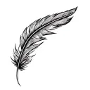 eagles feather with a spilt on the top half tattoo design idea