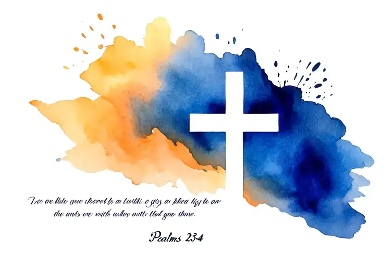 Psalms 23:4 with a cross tattoo design idea