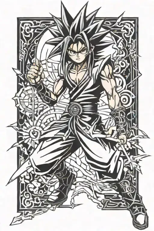 yugi muto from yugioh anime tattoo design idea