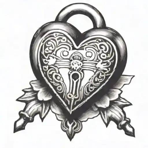 a heart shaped lock and the name Melissa in the lock  tattoo design idea