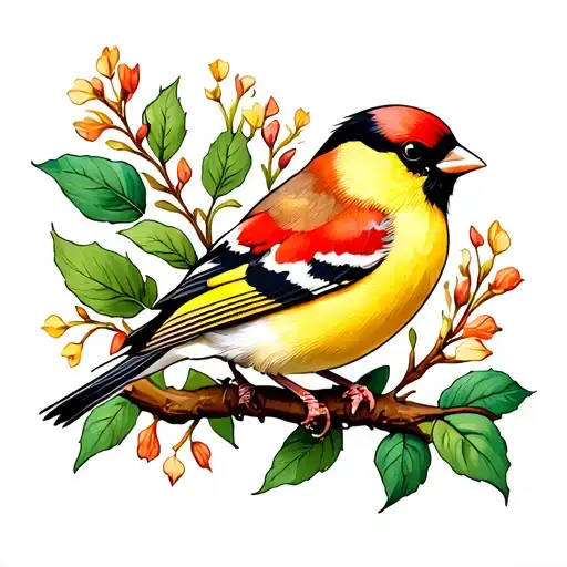 Goldfinch tattoo design idea