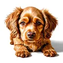 Cockapoo laying down with floppy ears  tattoo design idea