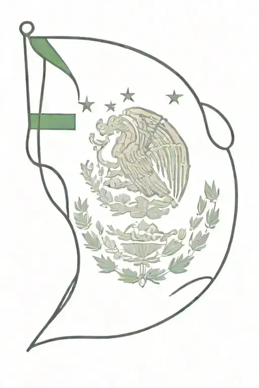 mexico flag tattoo design idea