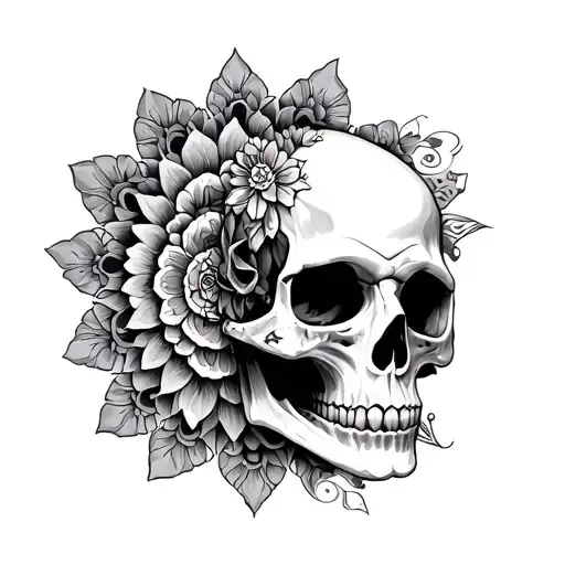 Skull Mandala tattoo design idea