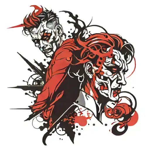 two face of angel and devil in one face tattoo tattoo design idea