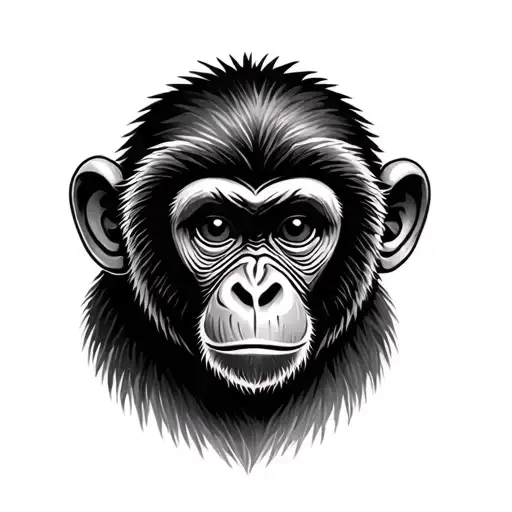 cute monkey tattoo design idea