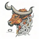 fire ox sagitarrius tattoo design idea