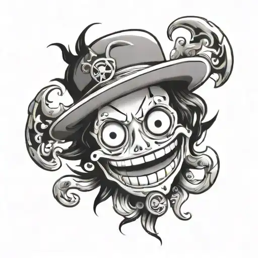 portgas d ace smiley face tattoo design idea