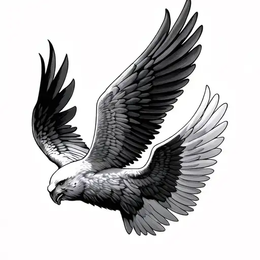 airborne wings spread tattoo design idea