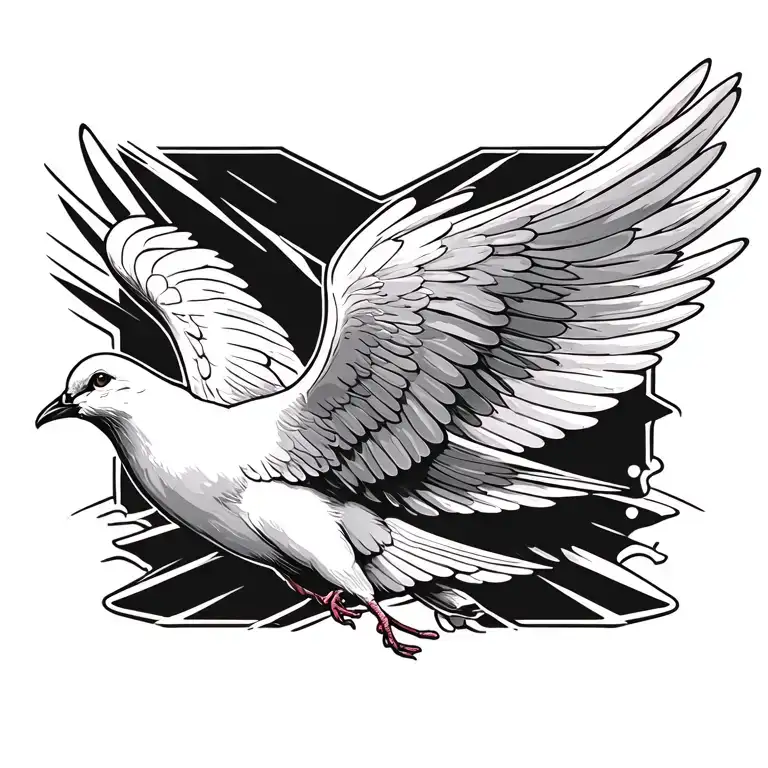 dove wings spread tattoo design idea
