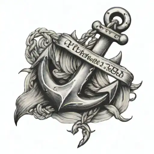anchor with psalm 23 verse tattoo design idea