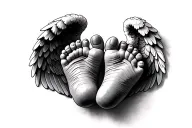 Baby Feet With Angel Wings tattoo design idea