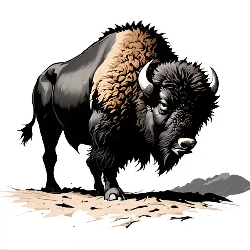 Bison Storm tattoo design idea