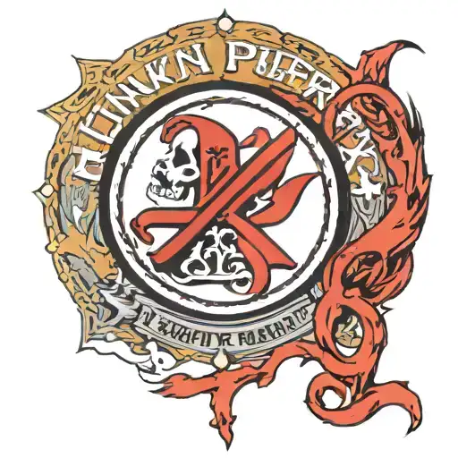 Linkin Park logo incorporated in red hot chili peppers logo tattoo design idea