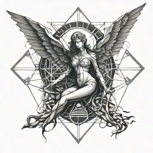 Hypocrite angel and dark in one tattoo design idea