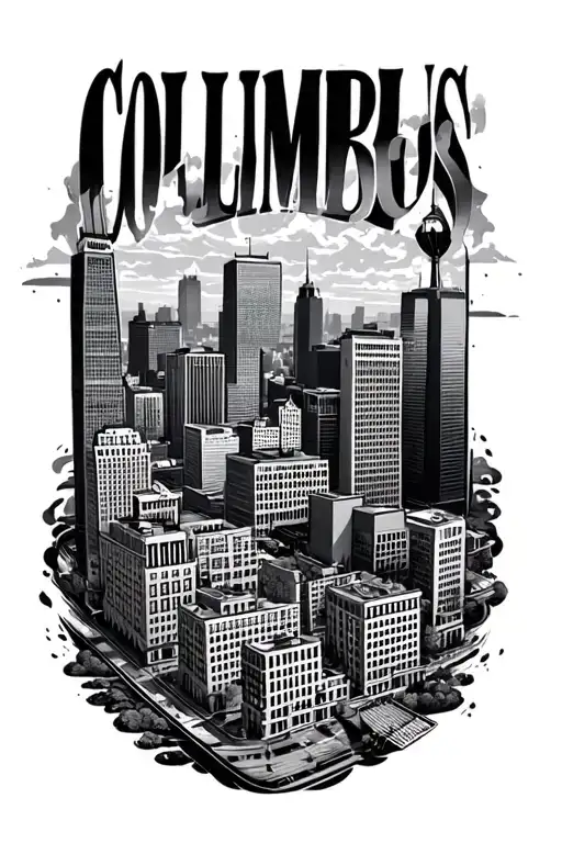 Columbus skyline tattoo tattoo design idea