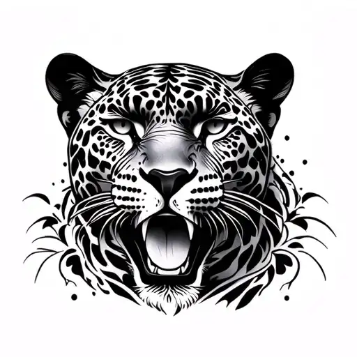 black jaguar sleeve tattoo tattoo design idea
