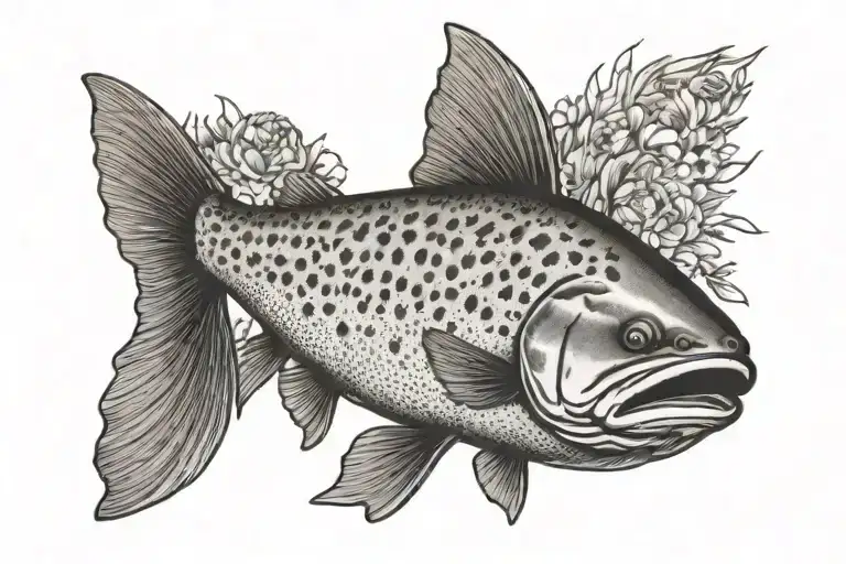 the back of a brown trout  tattoo design idea