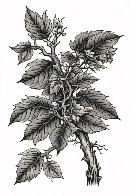 poison tree branch tattoo design idea