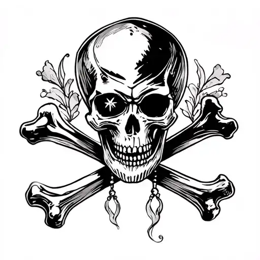 skull with crossbones tattoo design idea