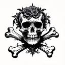 skull with crossbones tattoo design idea