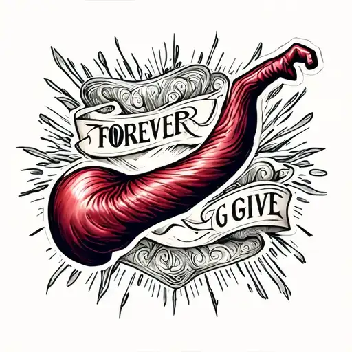 male penis with the inscription forever give tattoo design idea