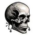 skull with piercing  tattoo design idea