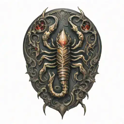 scorpion surrounded by blood  tattoo design idea