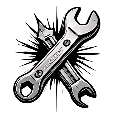 Im looking to have an image generated for a tattoo i am looking for a realistic looking wrench that looks used . Instead tattoo design idea