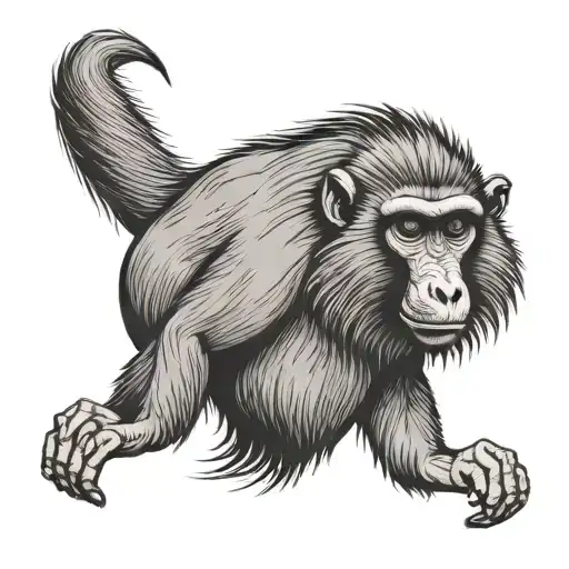 friend baboon tattoo design idea