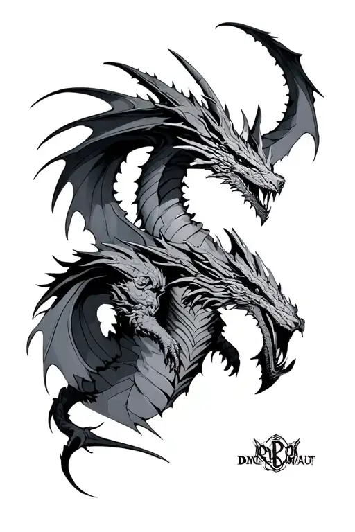 bahamut from dnd tattoo design idea
