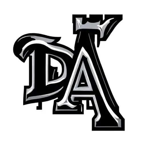 "TdA" in  big urban  letters as cattle brand  tattoo design idea