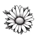 3. Daisy & Mountain Fusion* A minimal mountain outline with a daisy growing beside it or intertwined with the peaks.*  tattoo design idea