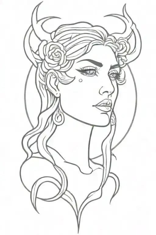 goddess hecate tattoo design idea