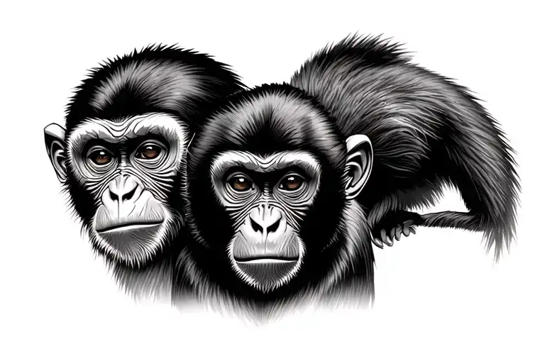 spider monkey capuchin monkey and squirrel monkey tattoo design idea