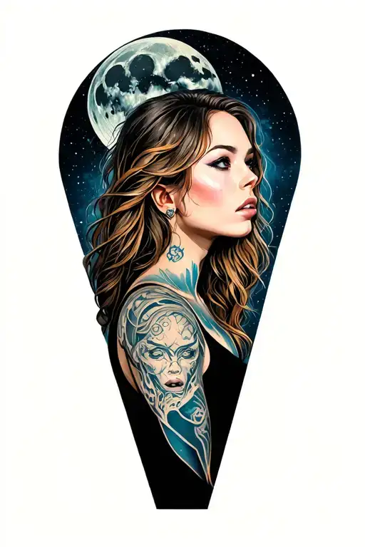 Sydney Sweeney with moon tattoo design idea