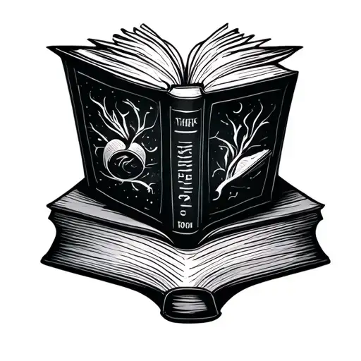 book worm reading tattoo design idea