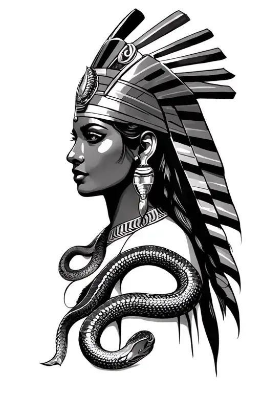 Cleopatra costume with snakes tattoo design idea