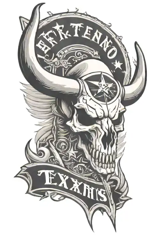 the Alamo, the Houston Texans logo, Houston Astros logo, a longhorn skull  tattoo design idea