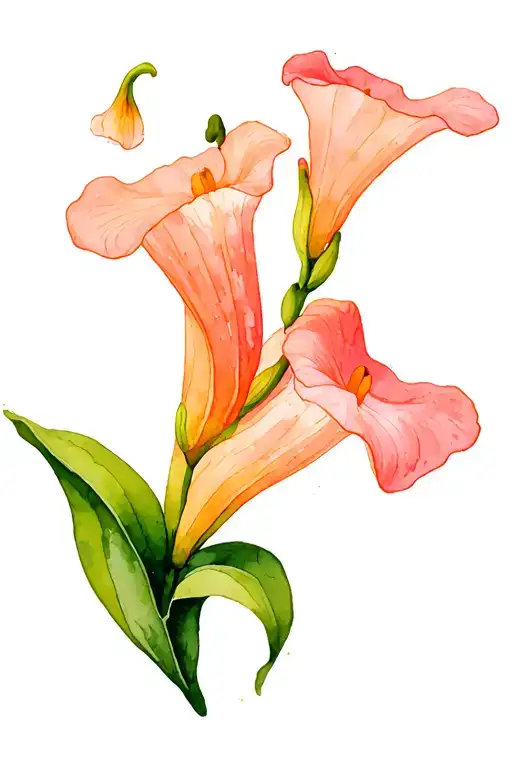 pink and peach cala lily with 12/17/2011 as the stem tattoo design idea