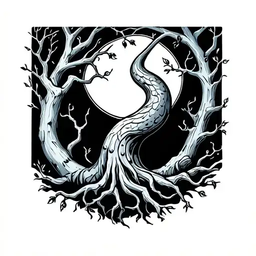 Slug willow tree tattoo design idea