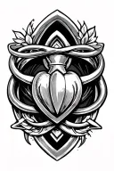 Keltic trinity knot, claddagh ring, showing feminine, sensuality, strength tattoo design idea