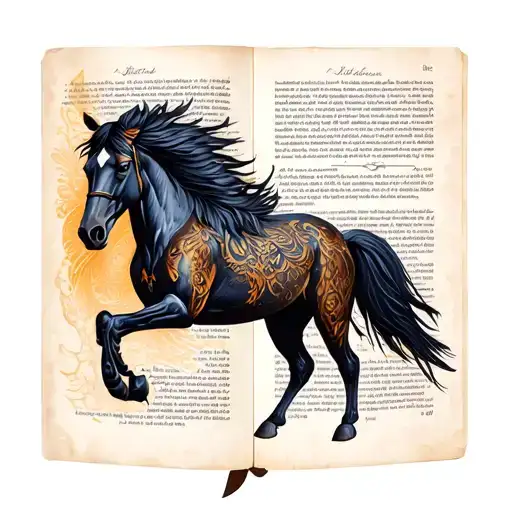 raven, wild mustang horse, book, live a thousand lives, dream a thousand dreams  tattoo design idea