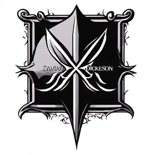 symbol with my name engraved Damian Dickenson tattoo design idea