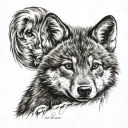 wolf cub  looking forward  tattoo design idea