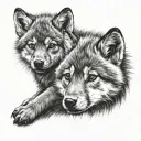 wolf cub  looking forward  tattoo design idea